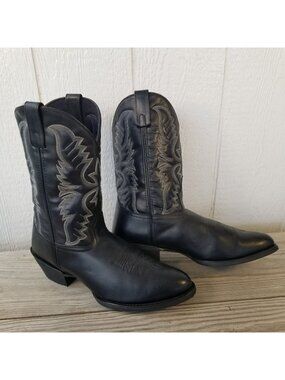 Laredo Birchwood Mens Black Leather Cowboy Western Boots 13 EW 68450